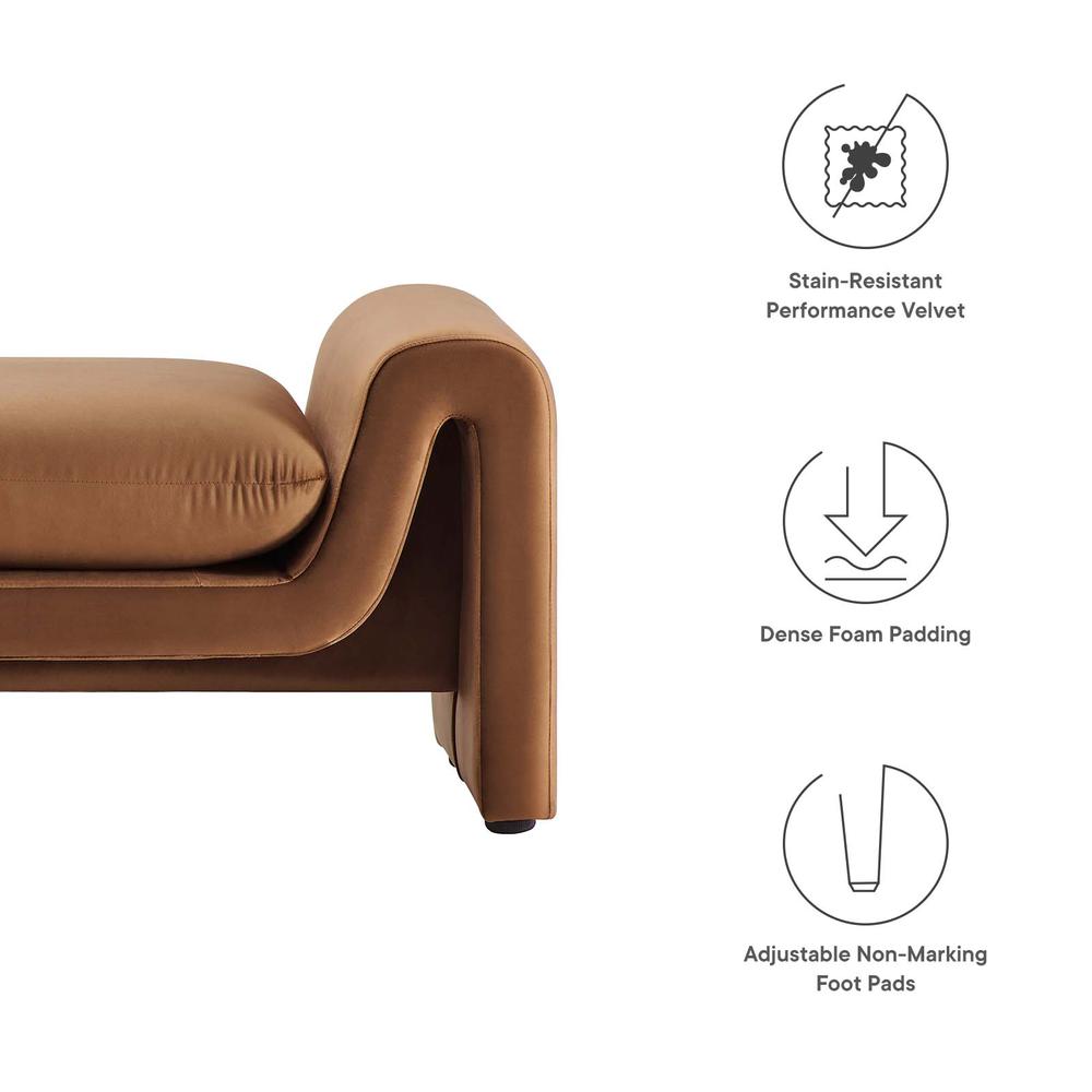 Waverly Performance Velvet Bench. Picture 6