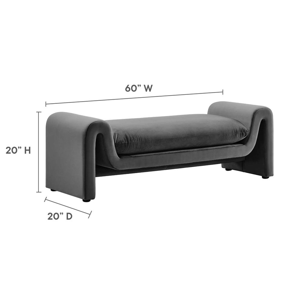 Waverly Performance Velvet Bench. Picture 5