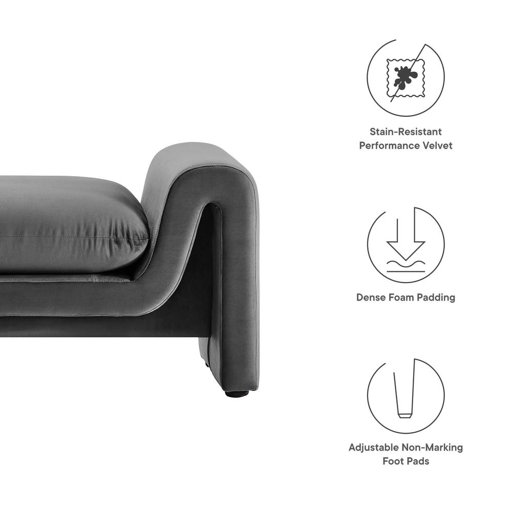 Waverly Performance Velvet Bench. Picture 6