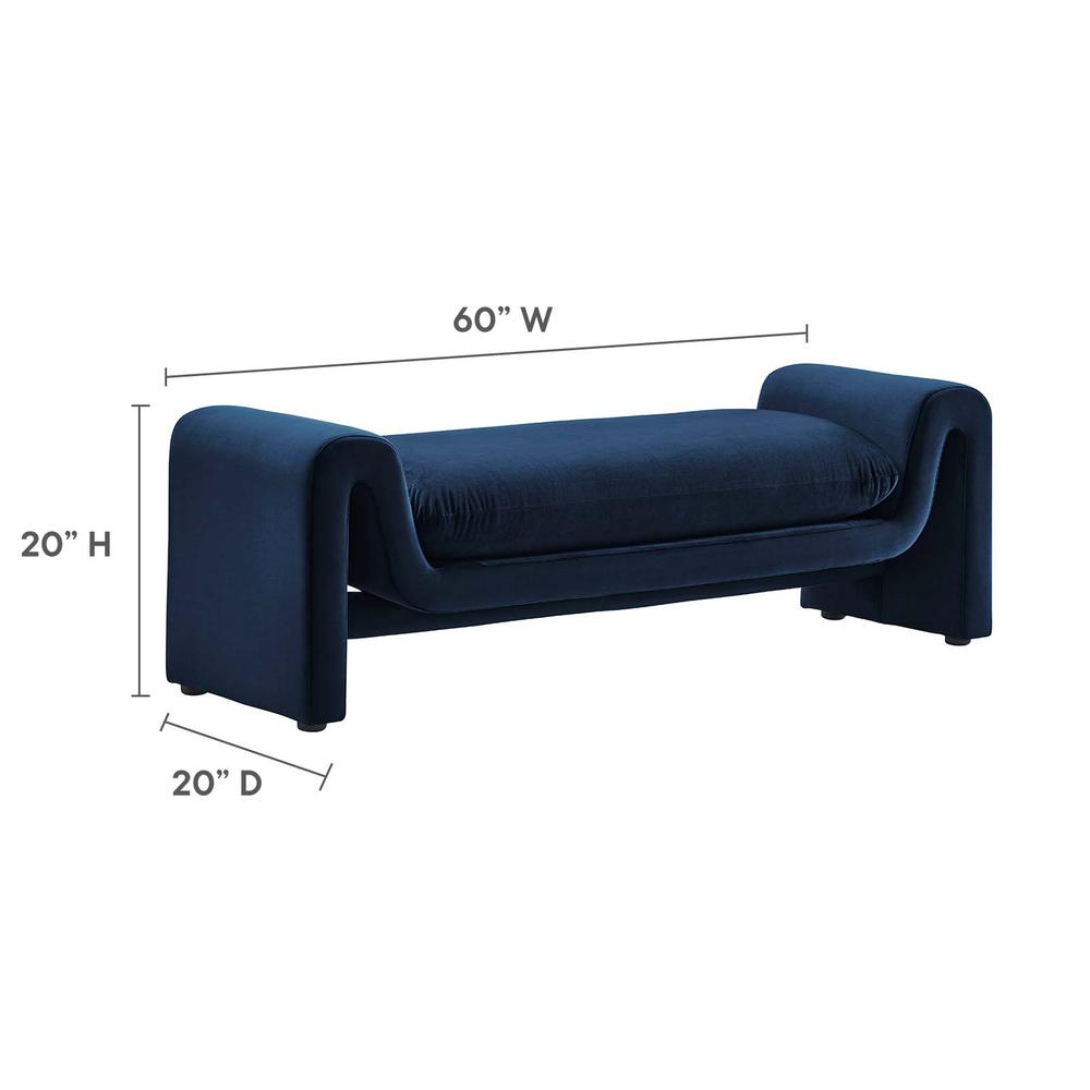 Waverly Performance Velvet Bench. Picture 5