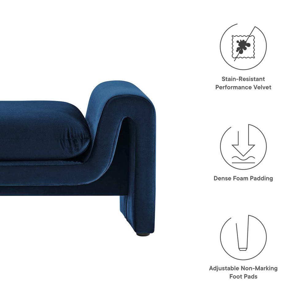 Waverly Performance Velvet Bench. Picture 6