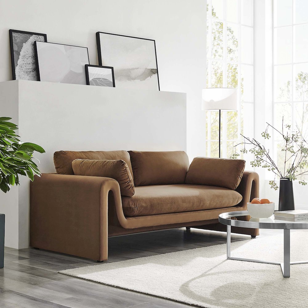 Waverly Performance Velvet Sofa. Picture 8