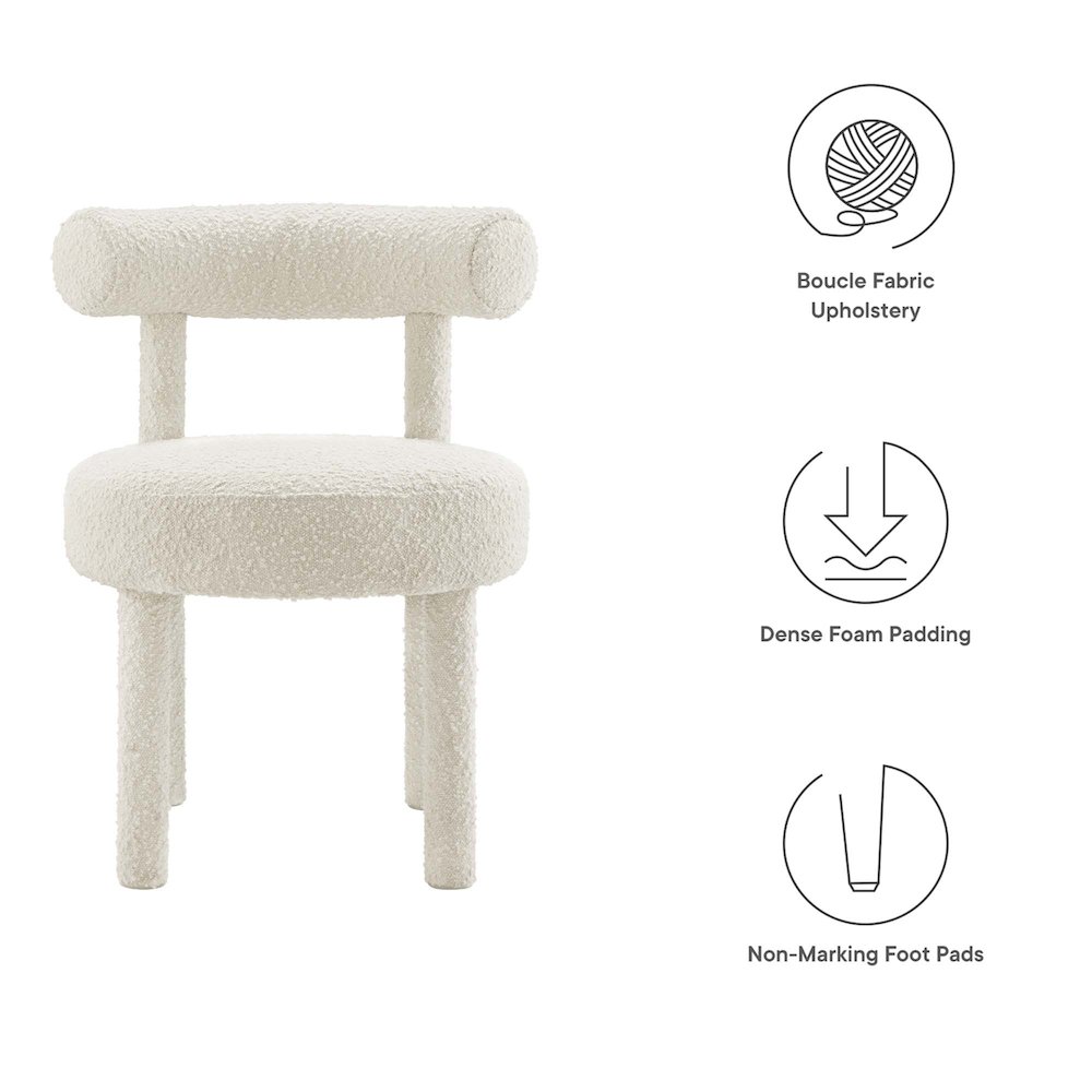 Toulouse Boucle Fabric Dining Chair. Picture 2