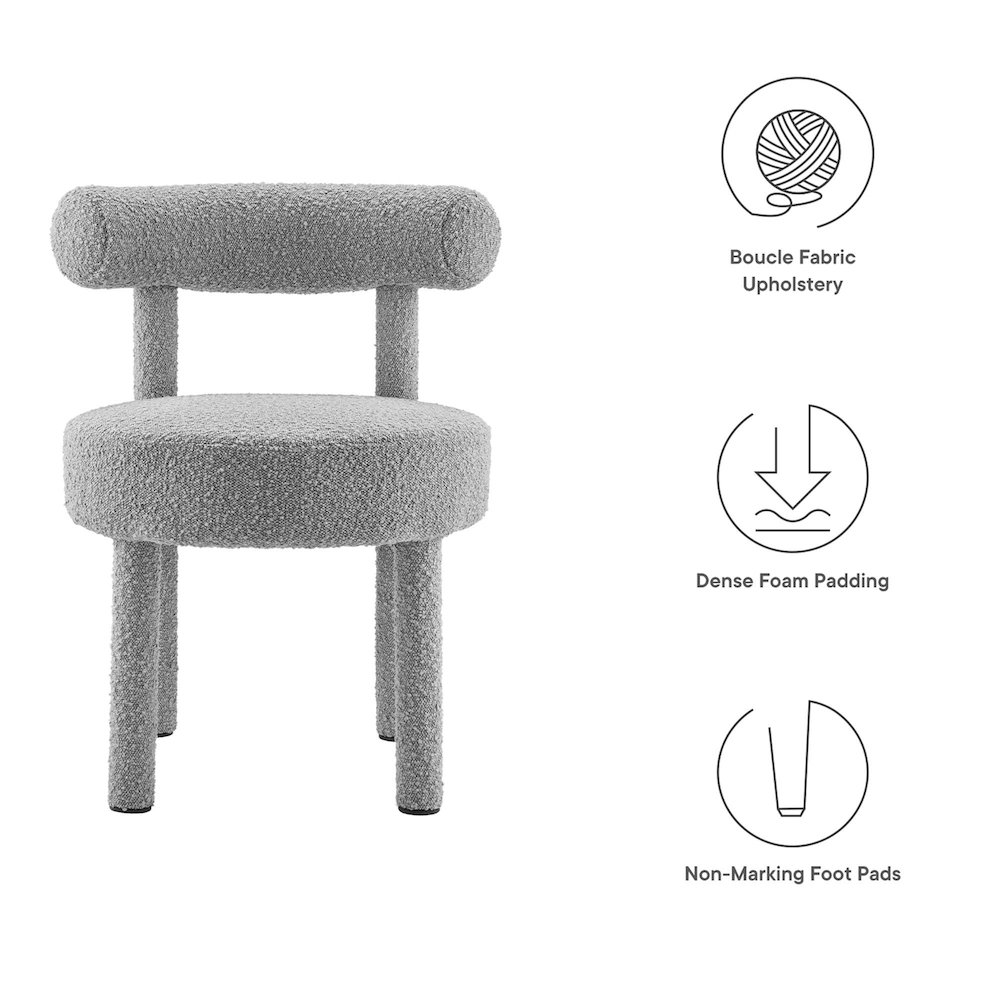 Toulouse Boucle Fabric Dining Chair. Picture 2