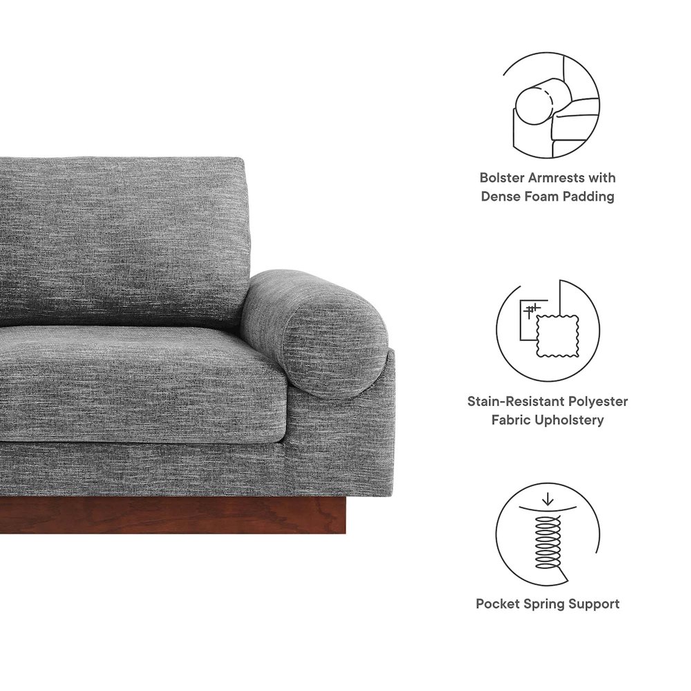 Oasis Upholstered Fabric Sofa. Picture 2