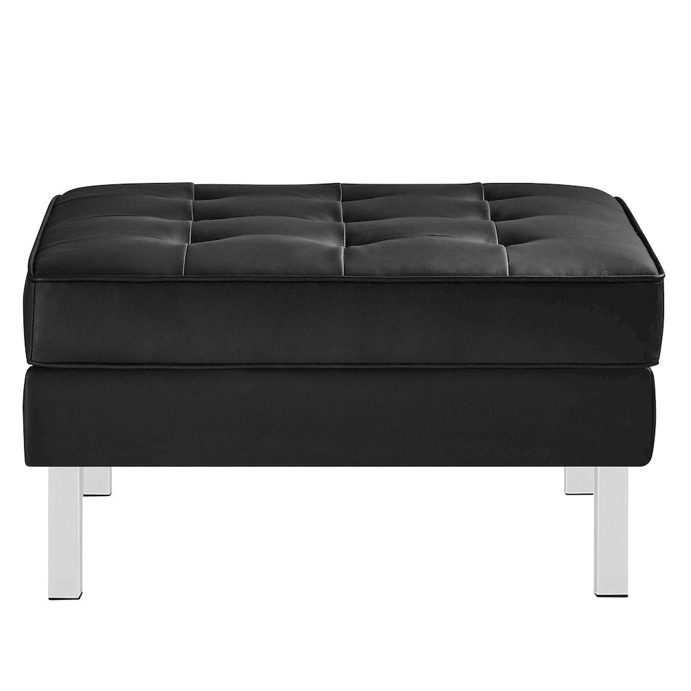Loft Tufted Vegan Leather Sofa and Ottoman Set. Picture 8