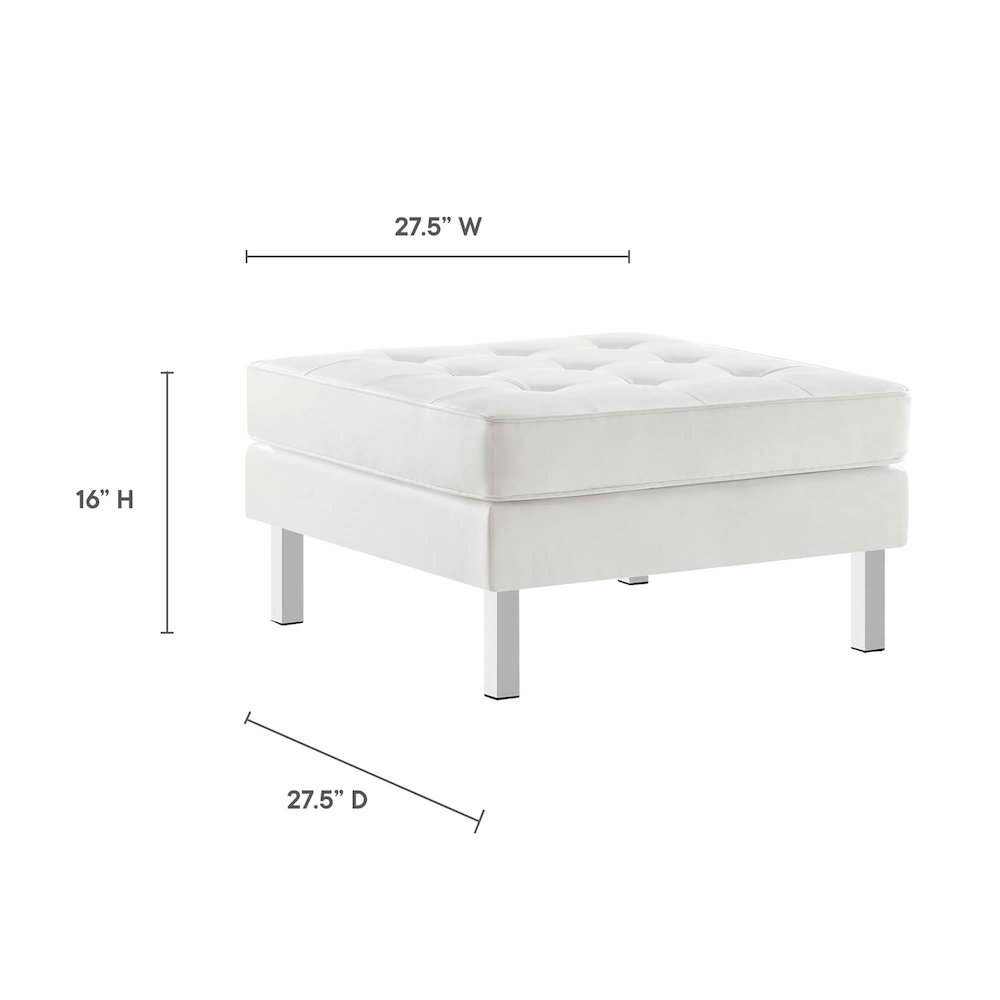 Loft Tufted Vegan Leather Sofa and Ottoman Set. Picture 4