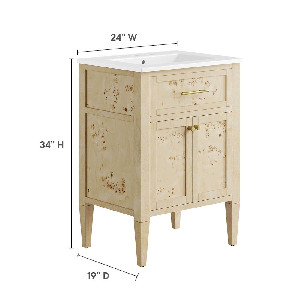Elysian 24" Wood Bathroom Vanity. Picture 4