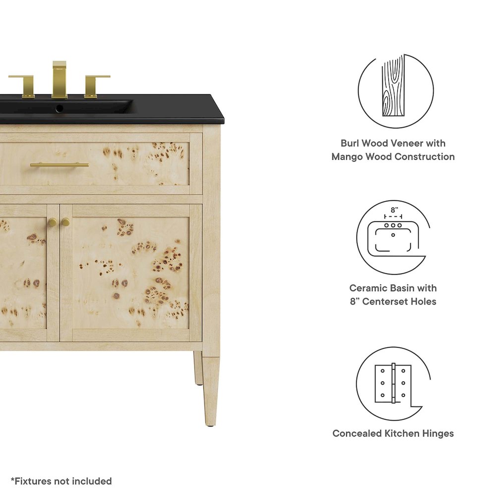 Elysian 36" Wood Bathroom Vanity. Picture 2