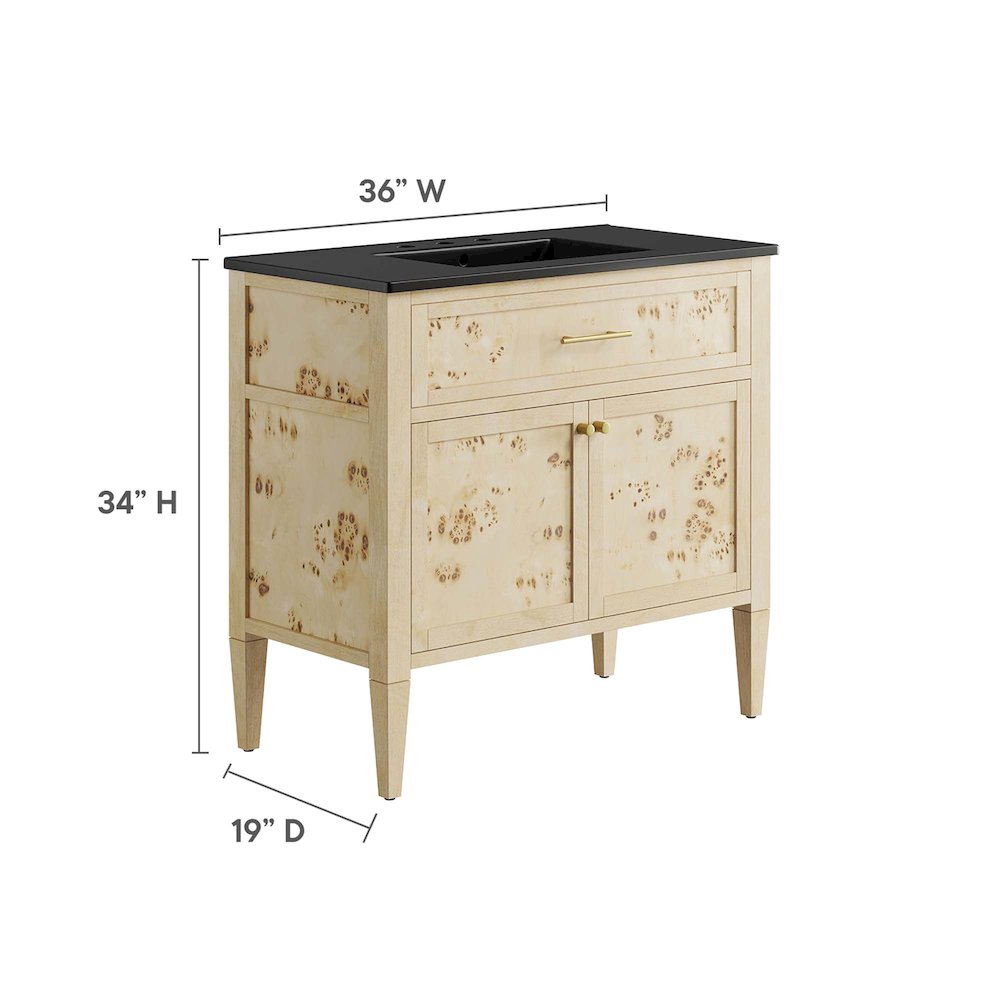 Elysian 36" Wood Bathroom Vanity. Picture 4