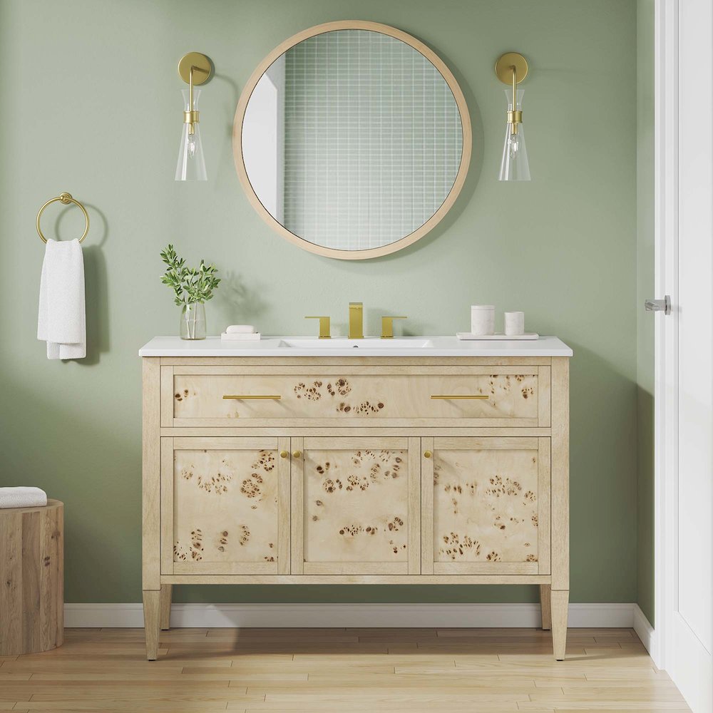 Elysian 48" Wood Single Sink Bathroom Vanity. Picture 11