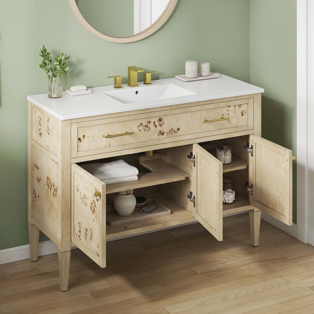 Elysian 48" Wood Single Sink Bathroom Vanity. Picture 12