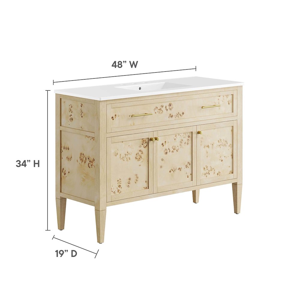 Elysian 48" Wood Single Sink Bathroom Vanity. Picture 4