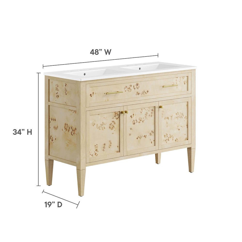 Elysian 48" Double Sink Bathroom Vanity. Picture 4