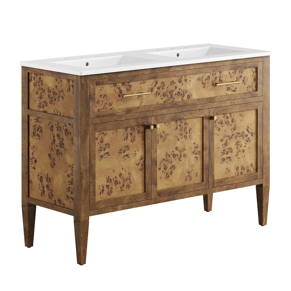 Elysian 48" Wood Double Sink Bathroom Vanity. Picture 1