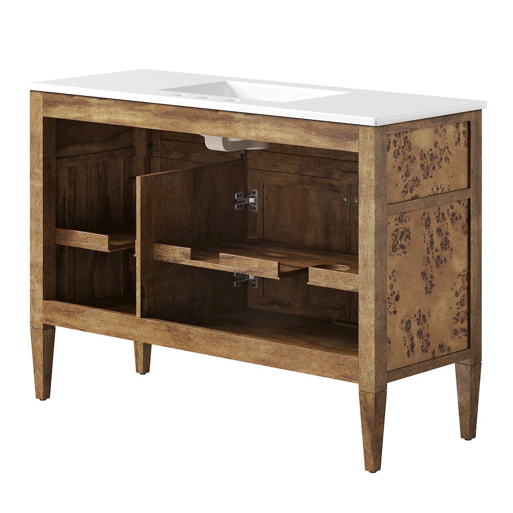 Elysian 48" Wood Double Sink Bathroom Vanity. Picture 6
