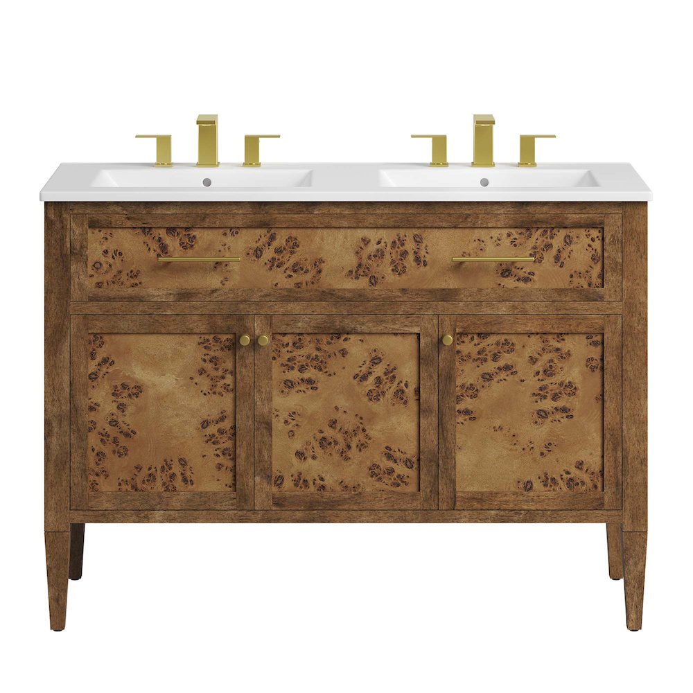 Elysian 48" Wood Double Sink Bathroom Vanity. Picture 7
