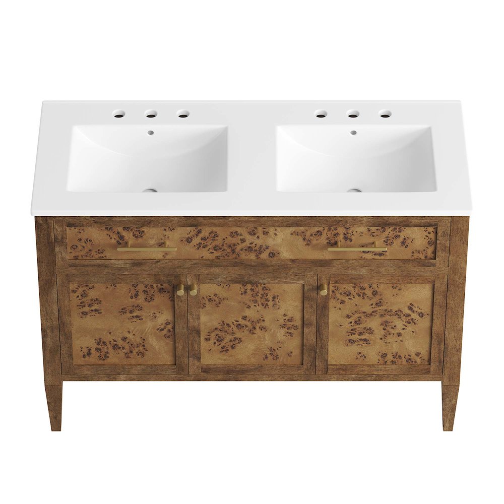 Elysian 48" Wood Double Sink Bathroom Vanity. Picture 8
