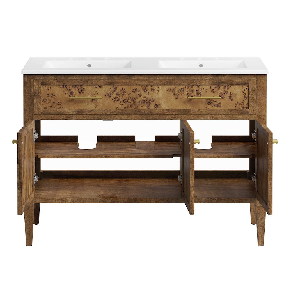 Elysian 48" Wood Double Sink Bathroom Vanity. Picture 9