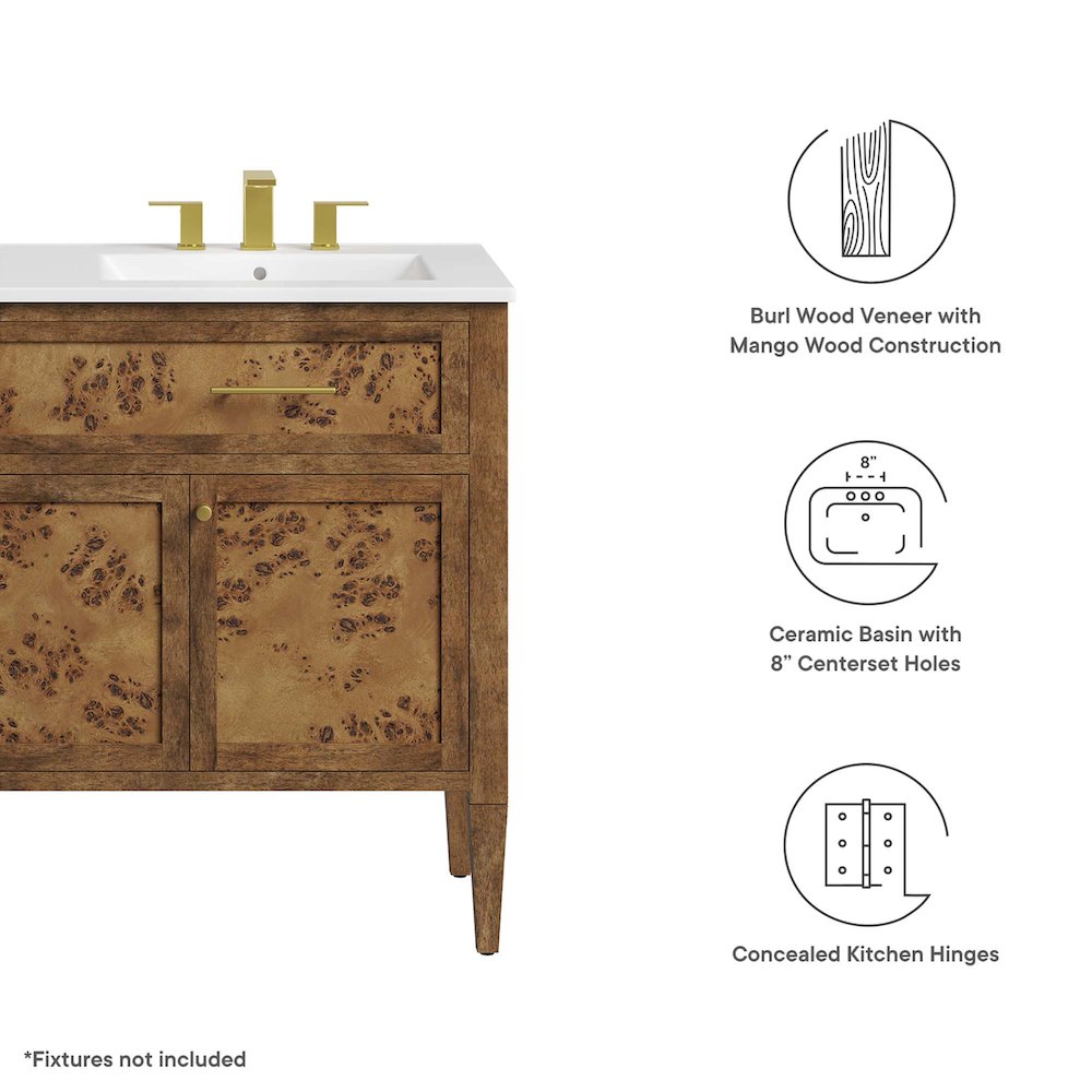 Elysian 48" Wood Double Sink Bathroom Vanity. Picture 2