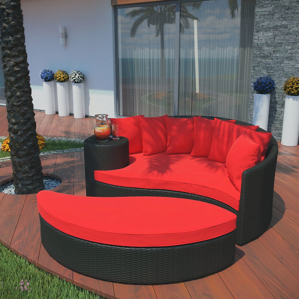Taiji Outdoor Patio Wicker Daybed. Picture 4