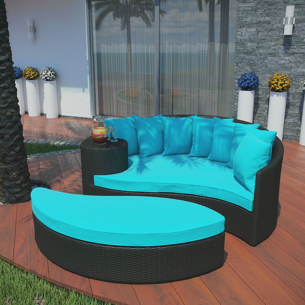 Taiji Outdoor Patio Wicker Daybed. Picture 4
