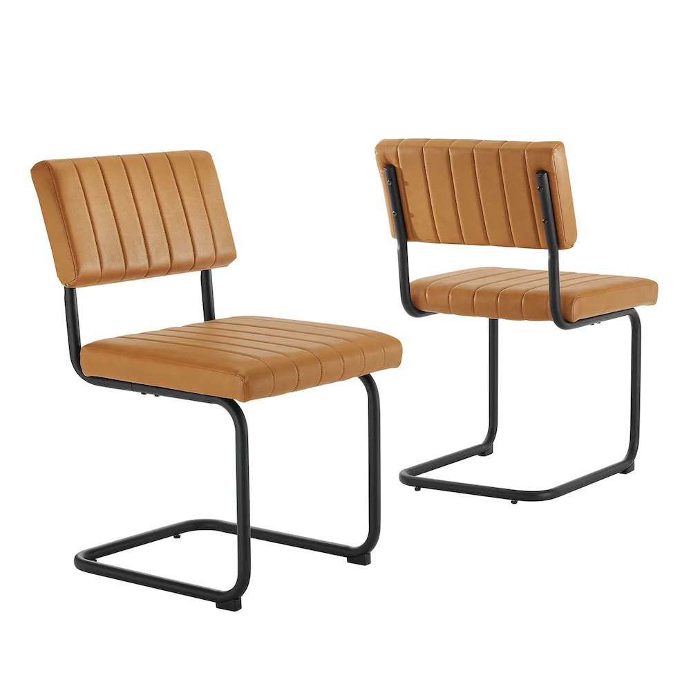 Parity Vegan Leather Dining Side Chairs Set of 2. Picture 1