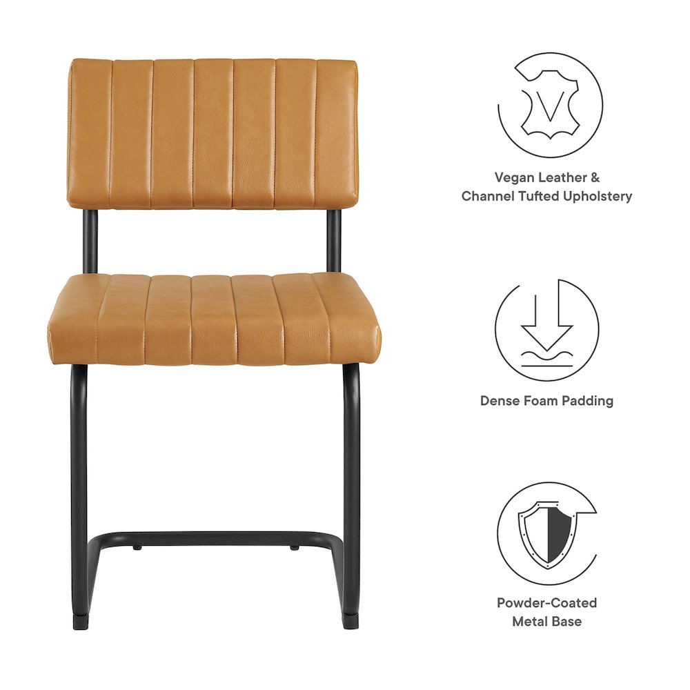 Parity Vegan Leather Dining Side Chairs Set of 2. Picture 3