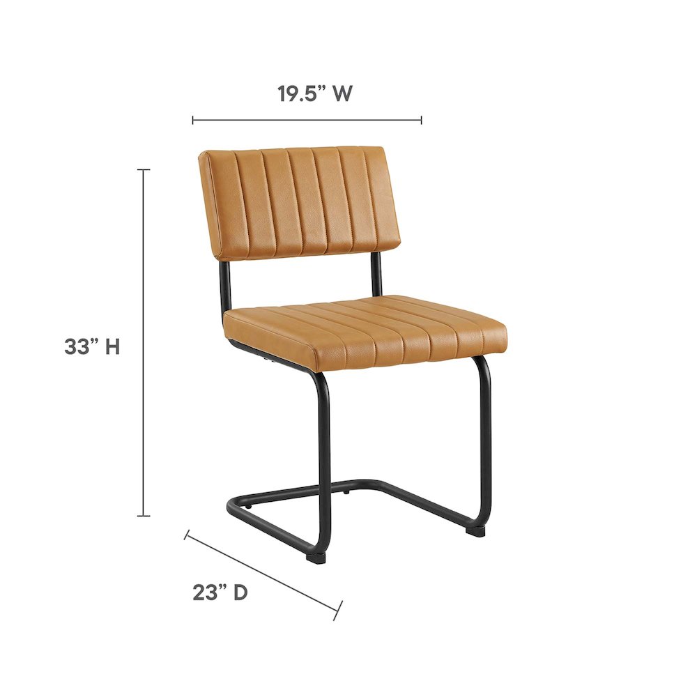 Parity Vegan Leather Dining Side Chairs Set of 2. Picture 2