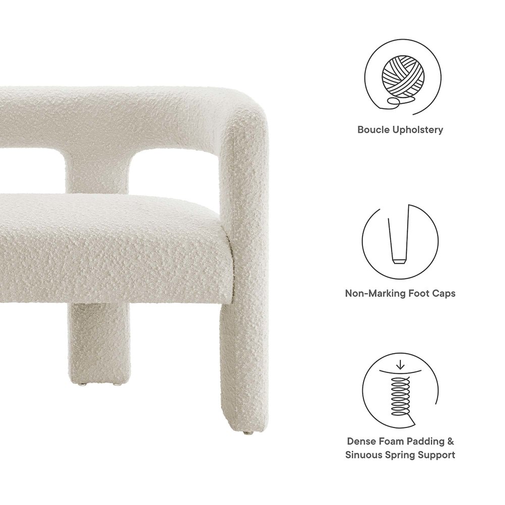 Kayla Boucle Upholstered Loveseat. Picture 2