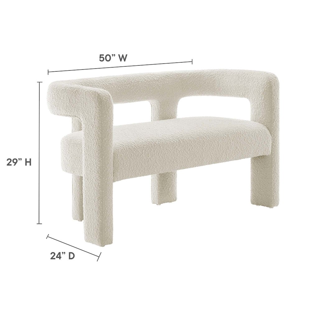 Kayla Boucle Upholstered Loveseat. Picture 3
