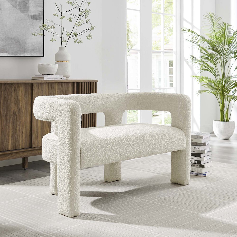 Kayla Boucle Upholstered Loveseat. Picture 8