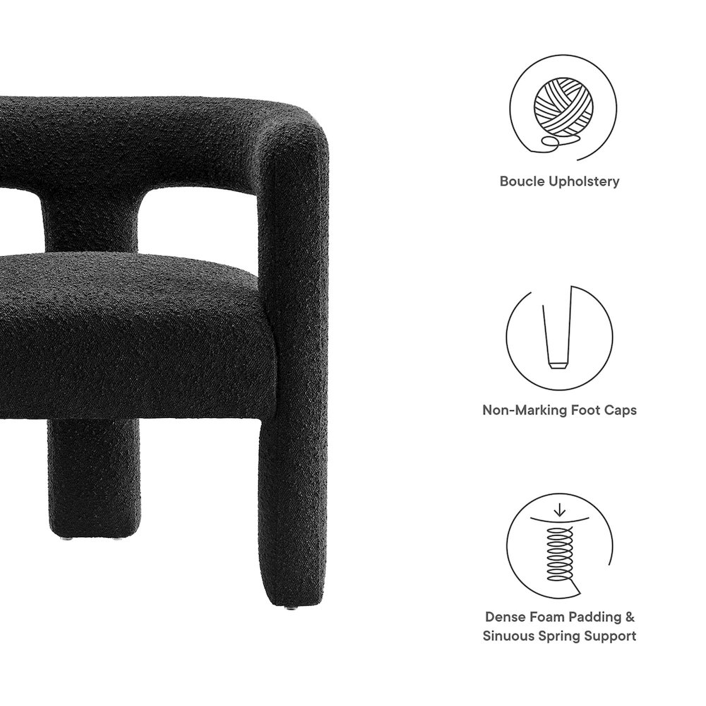 Kayla Boucle Upholstered Armchair. Picture 2