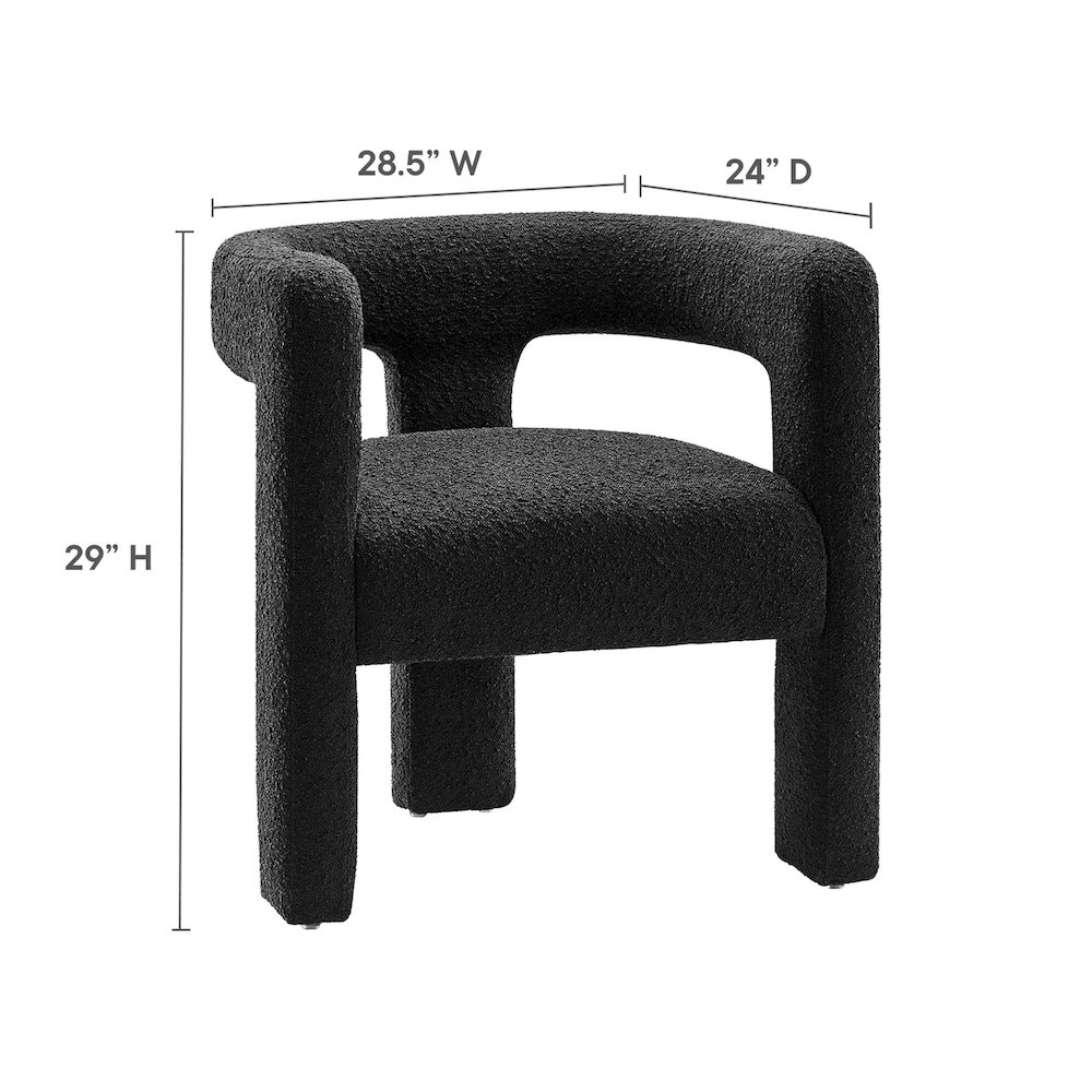 Kayla Boucle Upholstered Armchair. Picture 3