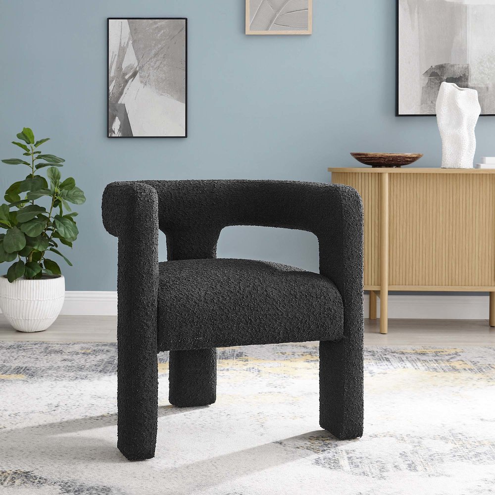 Kayla Boucle Upholstered Armchair. Picture 8