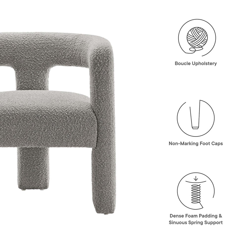 Kayla Boucle Upholstered Armchair. Picture 2
