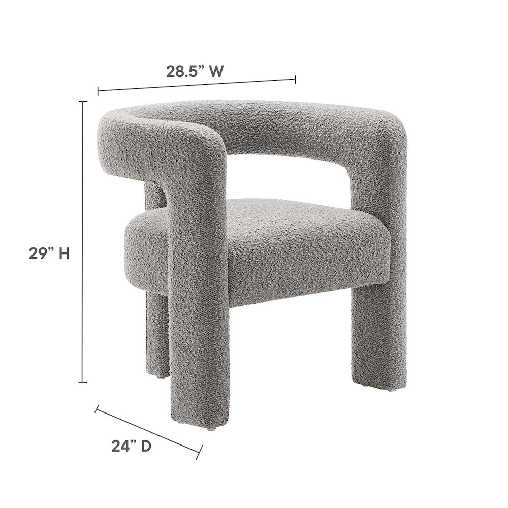 Kayla Boucle Upholstered Armchair. Picture 3
