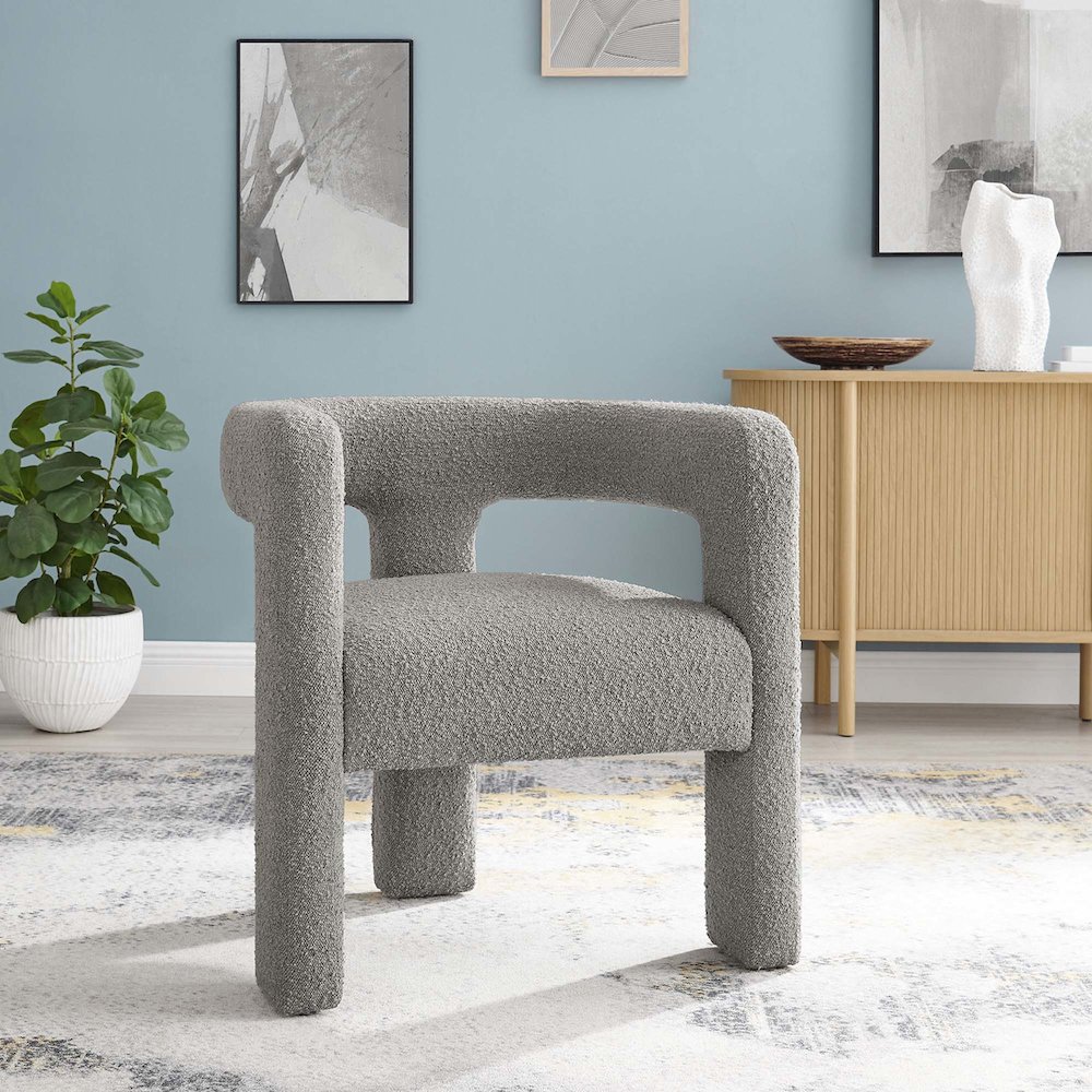 Kayla Boucle Upholstered Armchair. Picture 8