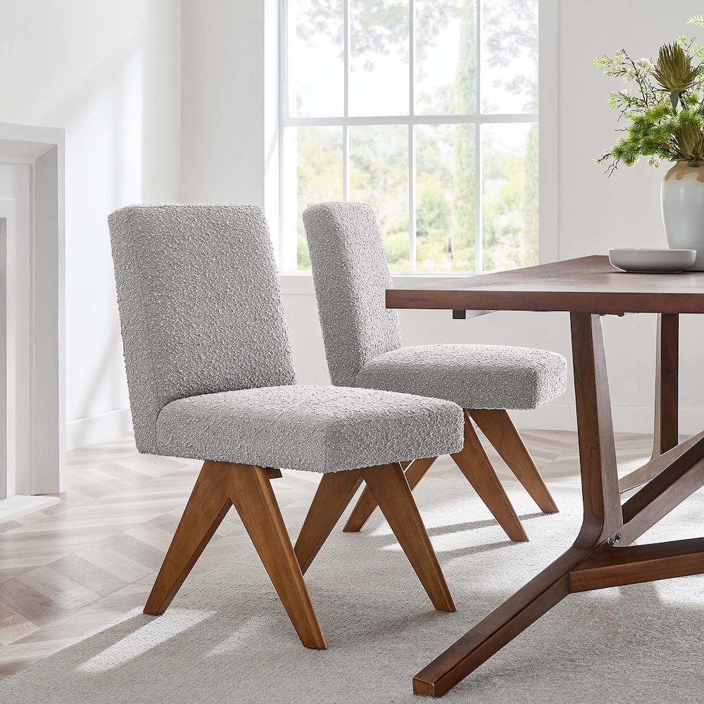 Lyra Boucle Fabric Dining Room Side Chair Set of 2. Picture 9