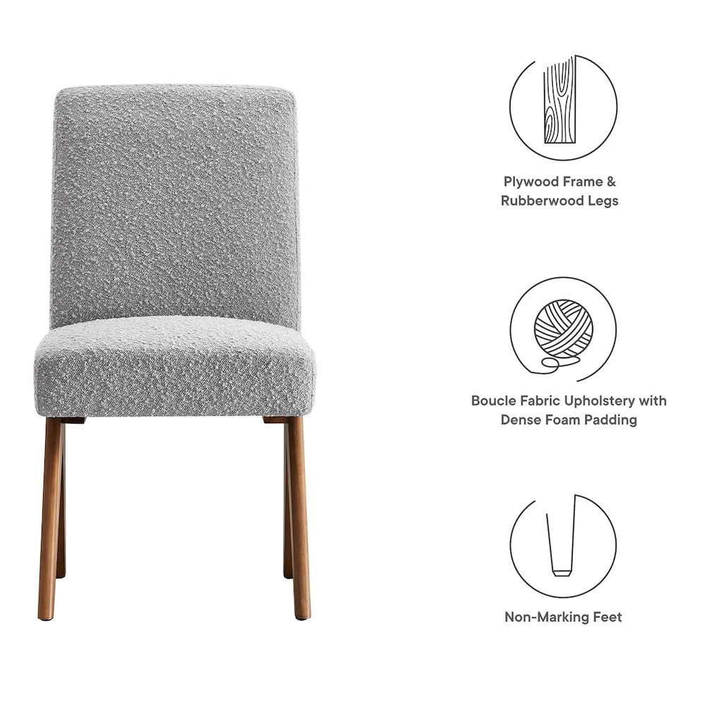 Lyra Boucle Fabric Dining Room Side Chair Set of 2. Picture 2