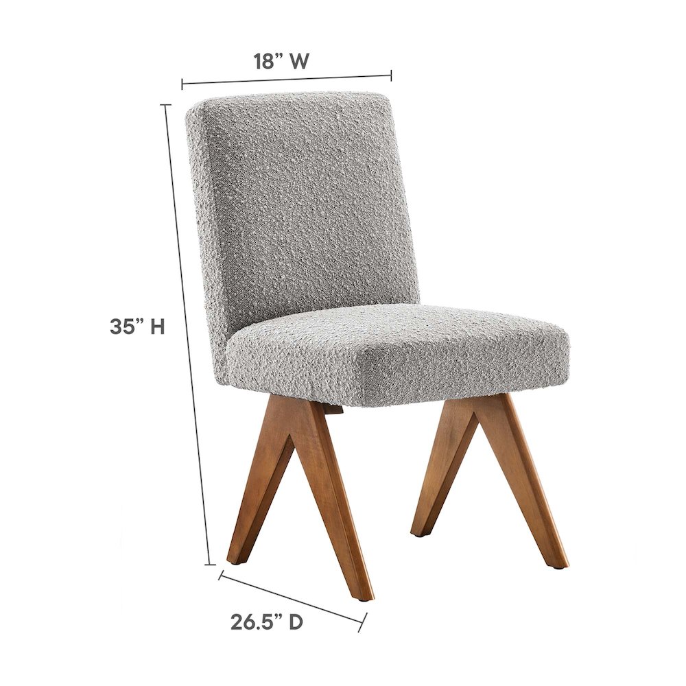 Lyra Boucle Fabric Dining Room Side Chair Set of 2. Picture 3