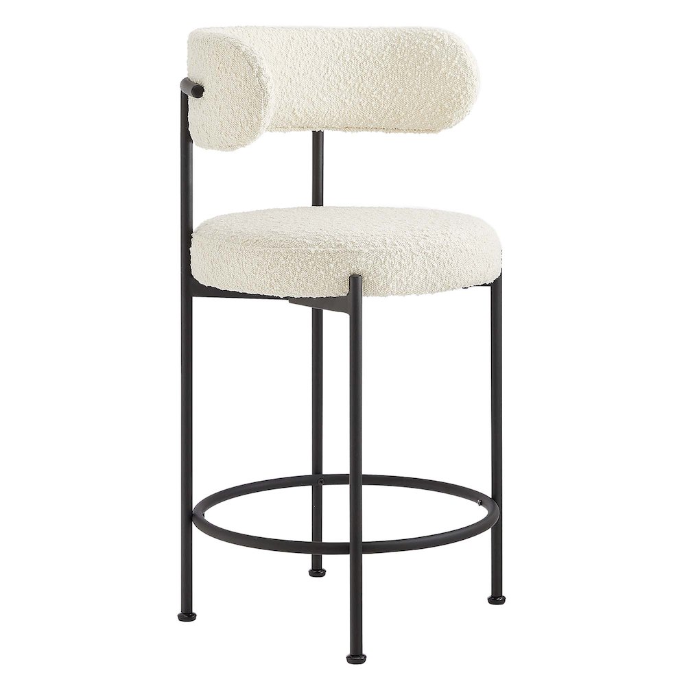 Albie Boucle Fabric Counter Stools Set of 2. Picture 4