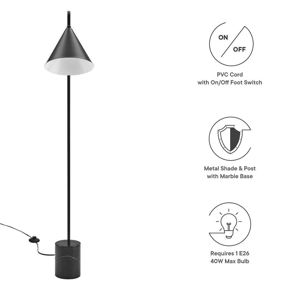 Ayla Marble Base Floor Lamp. Picture 2