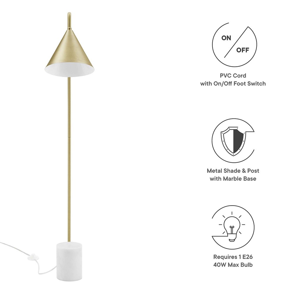 Ayla Marble Base Floor Lamp. Picture 2