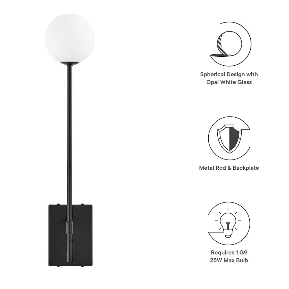 Riva White Globe Wall Sconce. Picture 3