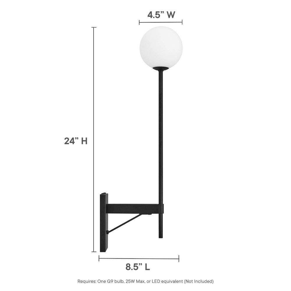 Riva White Globe Wall Sconce. Picture 2