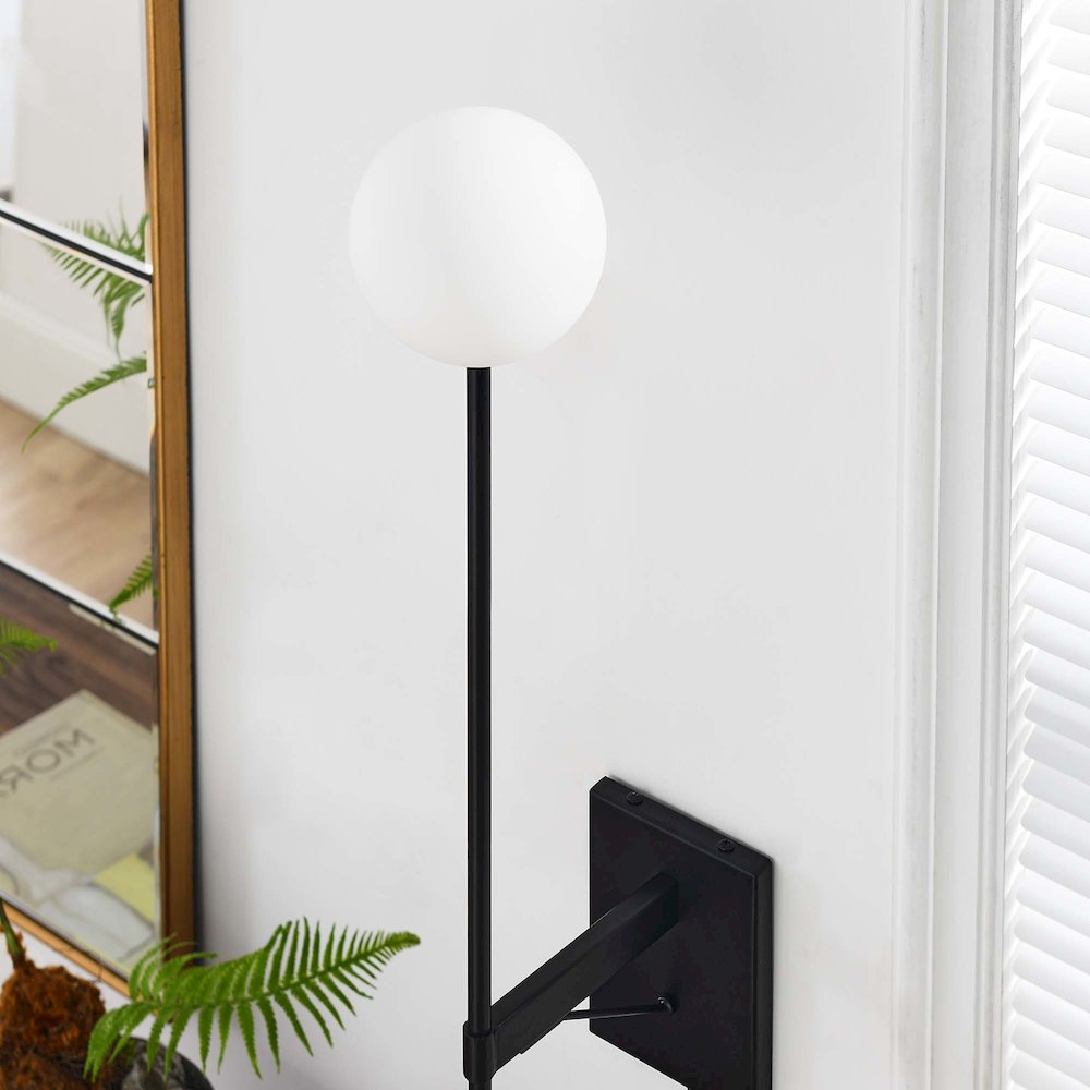 Riva White Globe Wall Sconce. Picture 8