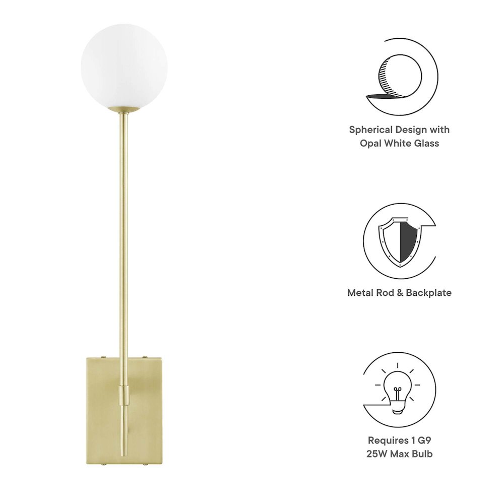 Riva White Globe Wall Sconce. Picture 3