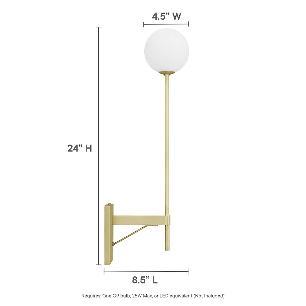 Riva White Globe Wall Sconce. Picture 2