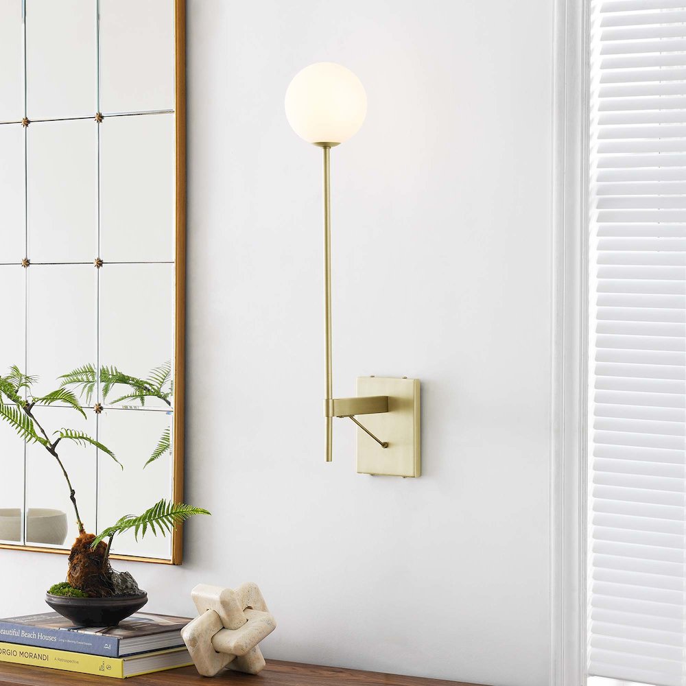 Riva White Globe Wall Sconce. Picture 7